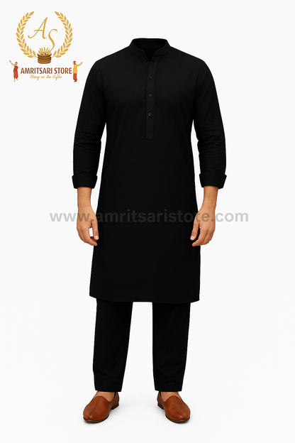 Amritsari Kurta Pajama Black